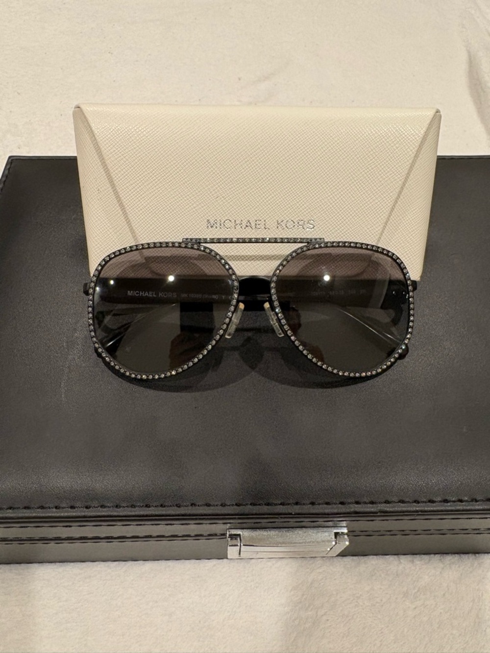 Michael Kors Miami Rhinestone Aviator Sunglasses
